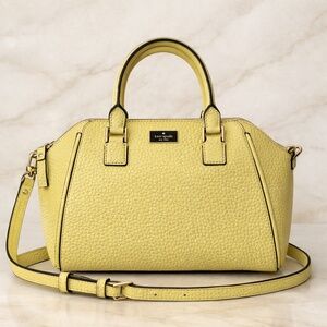Kate Spade Pippa Leather Crossbody Bag in Yellow With Black Trim